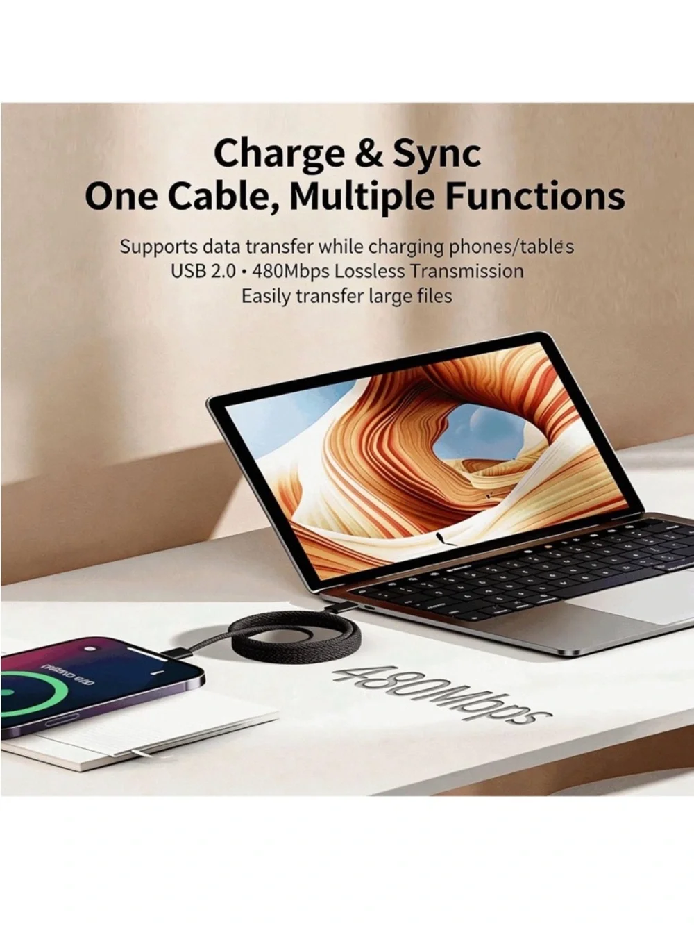 💞 New Black Braided 39inch USB-C to USB-C Charging & Data Cable